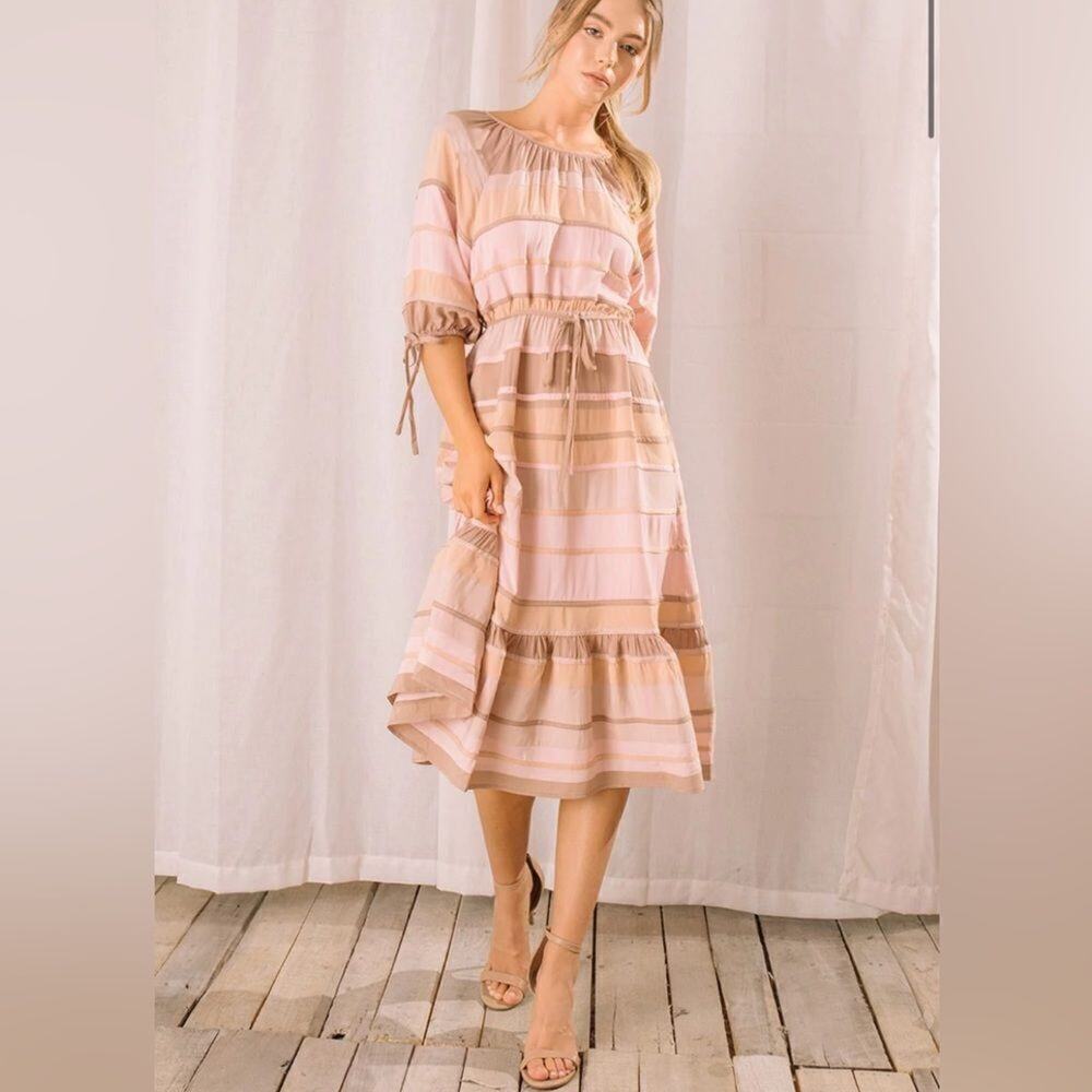 Storia Neapolitan Stripe Midi Dress M